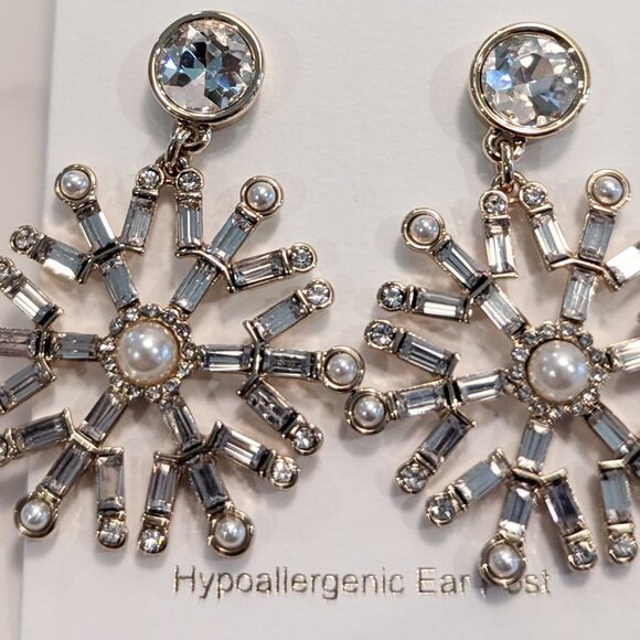 J.Crew Factory Snowflake Statement Earrings - Picture 6 of 6